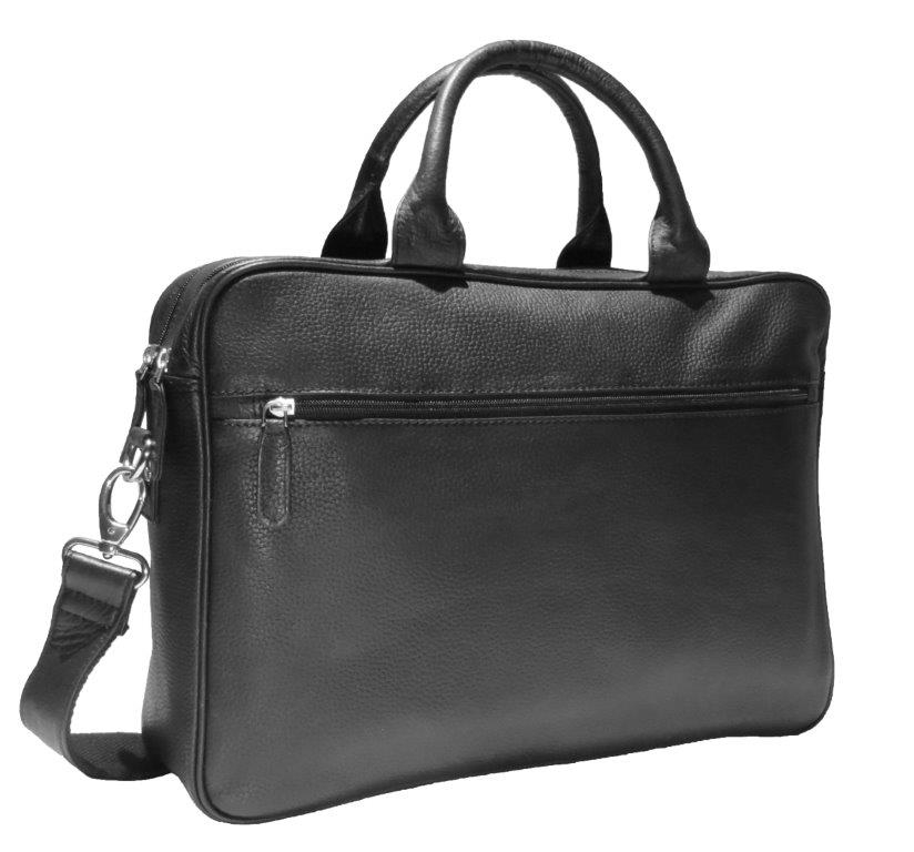 Image of Aktenmappe / Laptop-Tasche aus Vollrindleder schwarz