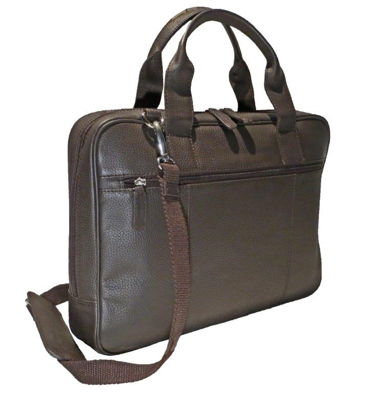 Laptop-Tasche aus Vollrindleder 41 cm braun