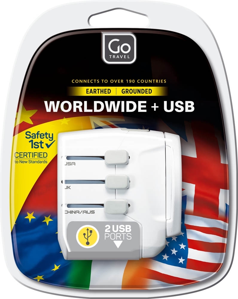 Image of Worldwide Adaptor + USB Earthed