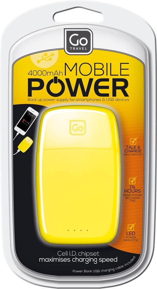 Image of Power Bank 4000 (Yellow)