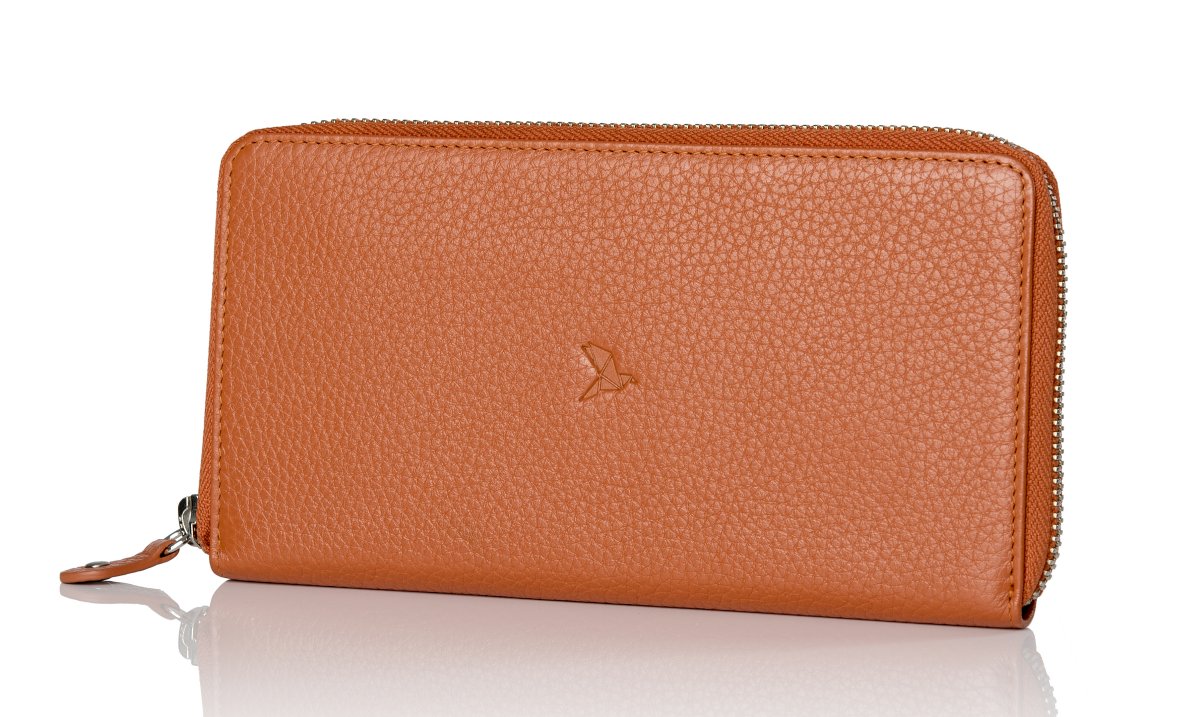Image of Damen-Portemonnaie aus Leder Orange