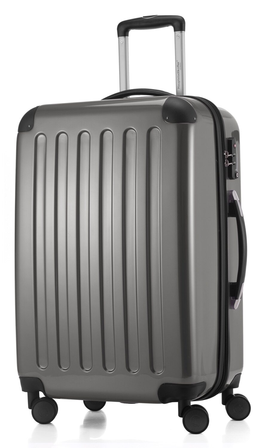 Alex - Koffer Hartschale M mit glänzend TSA in Titan