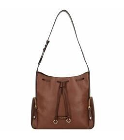 Carlotta - Hobo Schultertasche Leder, Braun