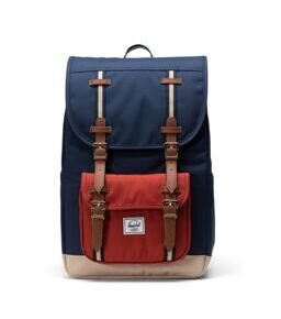 Little America -  Mid Backpack in Black Blau/Rot