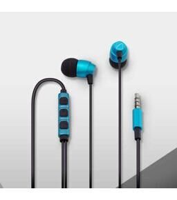 Microphone +Volume Control Earphones in Blau