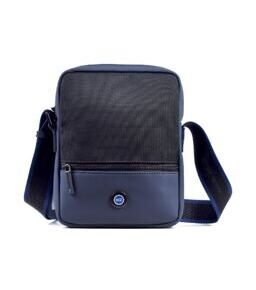 Crossbody Tasche aus Textil 23 cm in Schwarz/Blau