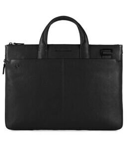 Black Square - Schmale Laptoptasche mit IPad-Fach in Schwarz