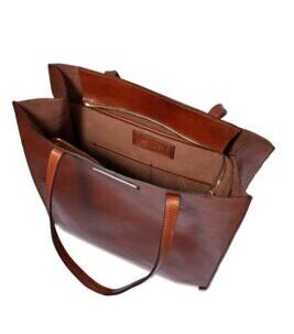 Mirra - Shopper Bag Leder mit Reissverschluss, Braun