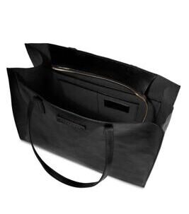 Mirra - Shopper Leder mit Reissverschluss, Schwarz