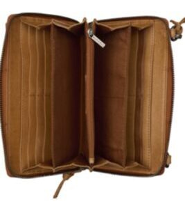 Just Jolie Phone Wallet Wide Cognac