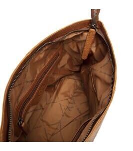 Amelia - Schultertasche Leder, Cognac