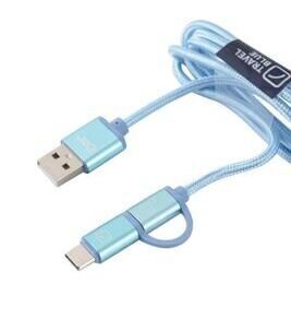 2 in 1 Charge Cable in Blau