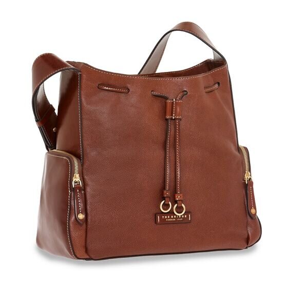 Carlotta - Hobo Schultertasche Leder, Braun