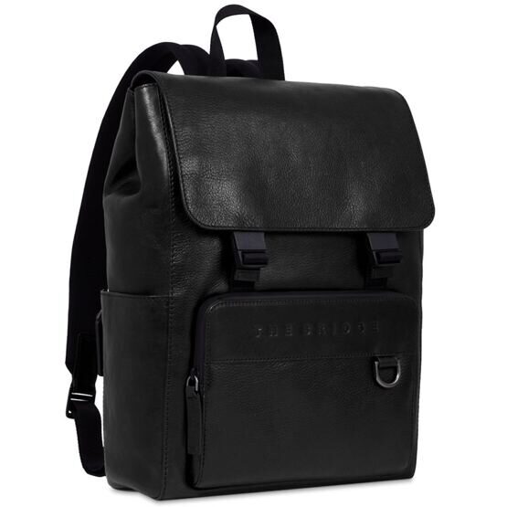 Damiano - Rucksack 13&quot; Leder, Schwarz