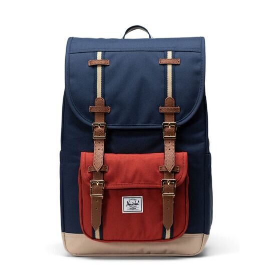 Little America -  Mid Backpack in Black Blau/Rot