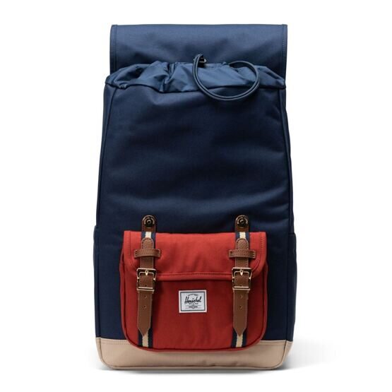 Little America -  Mid Backpack in Black Blau/Rot