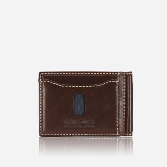 Leather Money Clip Wallet in Mocha