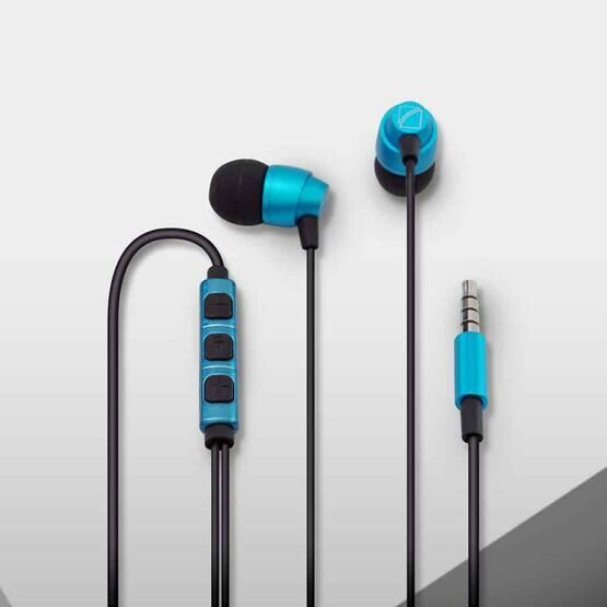 Microphone +Volume Control Earphones in Blau