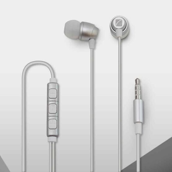 Microphone +Volume Control Earphones in Silber