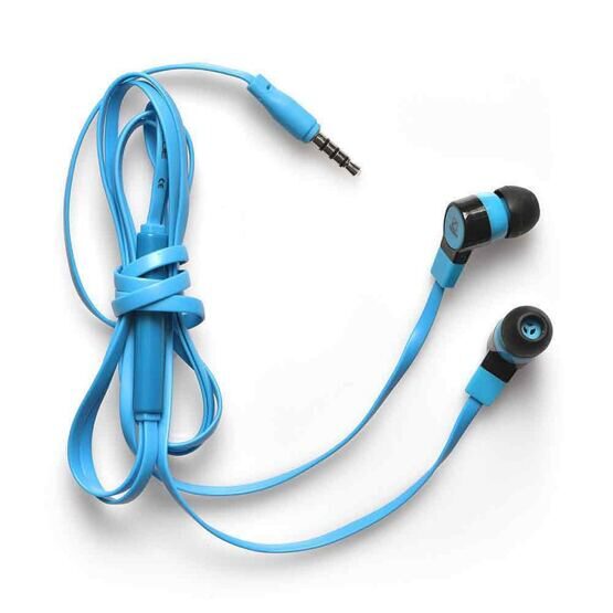 Earphones + Microphone in Blau