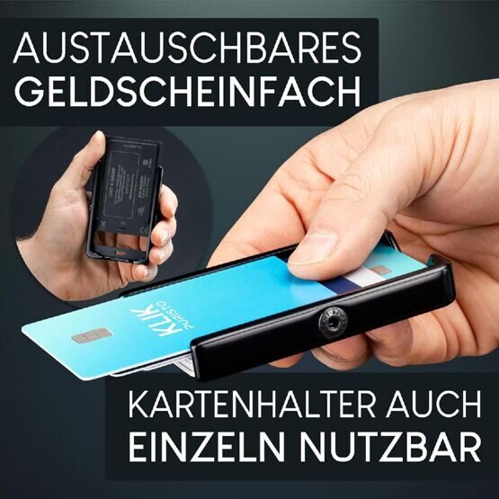 KLIK MINIMAL Slim Wallet Schwarz 12er