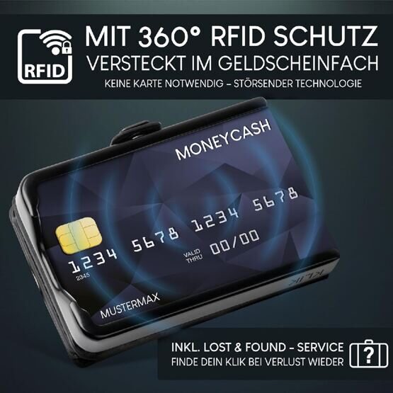 KLIK MINIMAL Slim Wallet Schwarz 12er