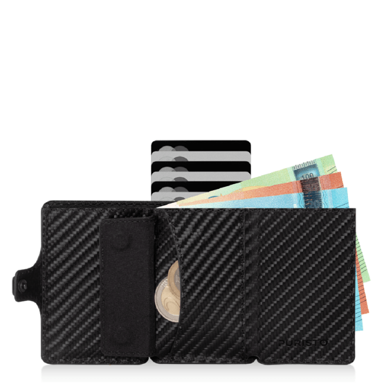 KLIK MAGNET Slim Wallet Carbon 8er