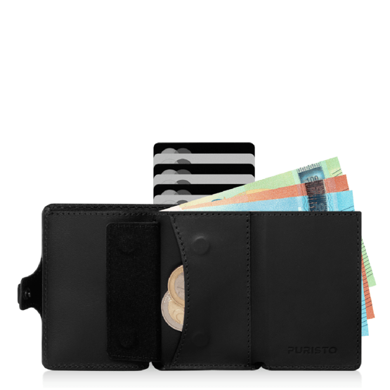 KLIK MAGNET Slim Wallet Schwarz 12er