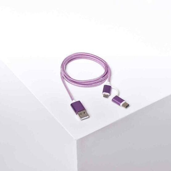 2 in 1 Charge Cable in Violett