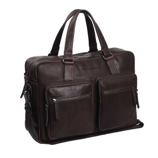 Misha - Laptoptasche 17&quot; Leder, Braun