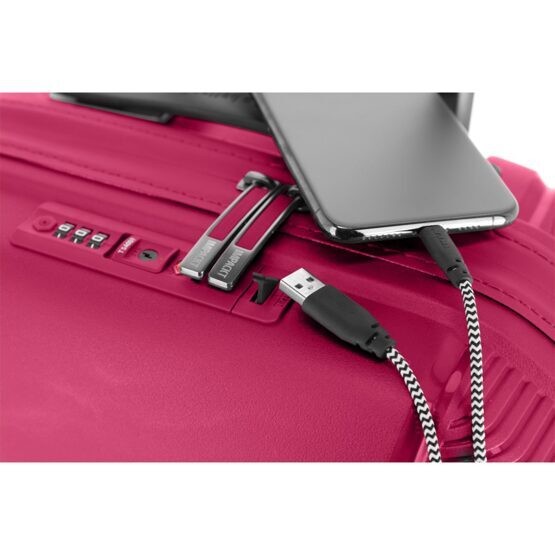 IP1 - 4-Rad Trolley S mit USB Port, Flora Pink