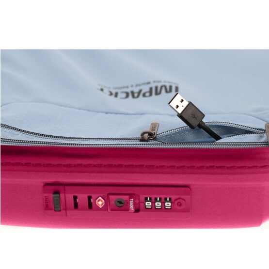 IP1 - 4-Rad Trolley S mit USB Port, Flora Pink