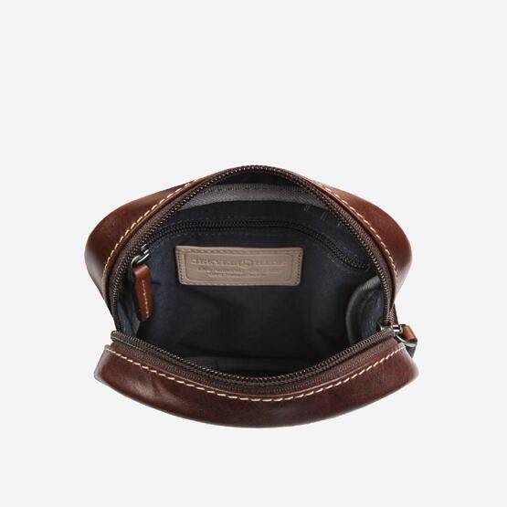 Kompakte Crossbody Organizer Tasche in Mocha