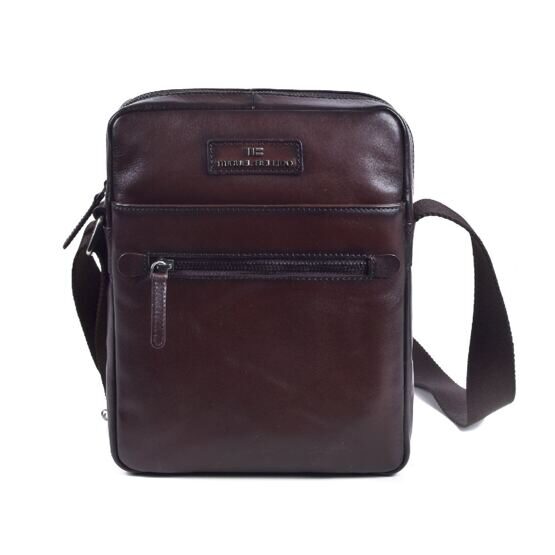 Crossbody Tasche aus Leder 27 cm in Braun