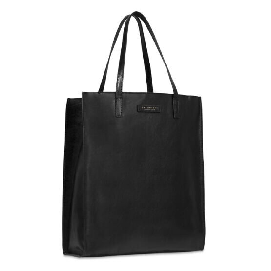 Mirra - Shopper Bag Leder mit Reissverschluss, Schwarz