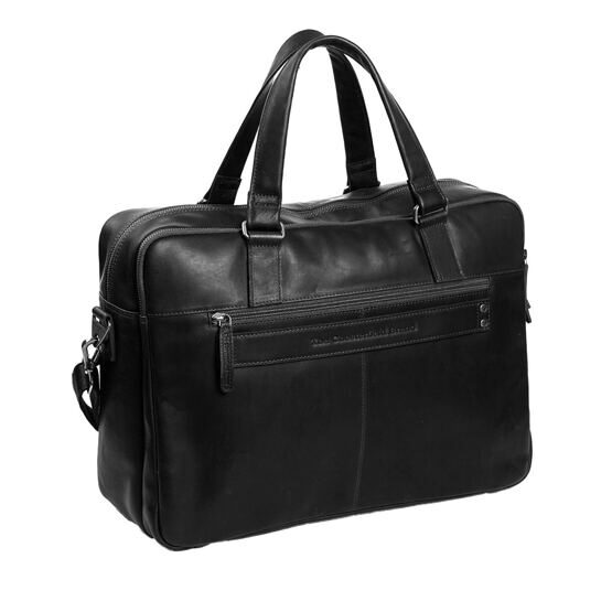 Misha - Laptoptasche 17&quot; Leder, Schwarz