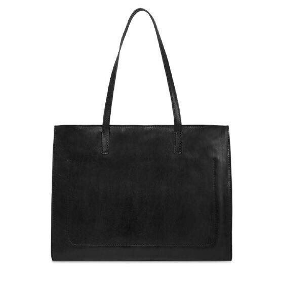 Mirra - Shopper Leder mit Reissverschluss, Schwarz