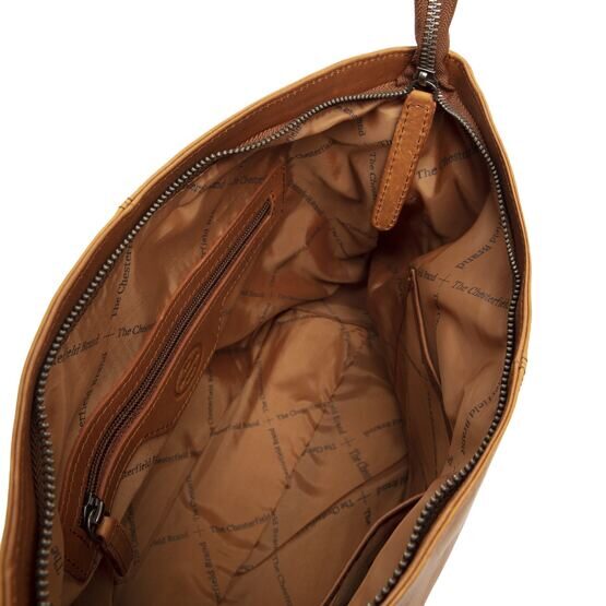 Amelia - Schultertasche Leder, Cognac