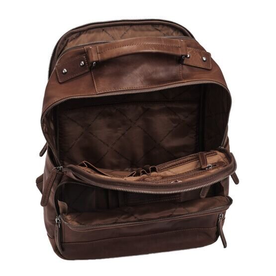 Austin - Laptoprucksack Leder, Braun