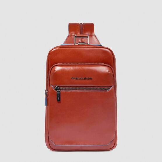 Blue Square - Wandelbarer Sling Bag in Leder Orange