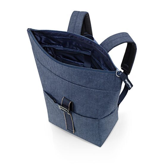 Rolltop Backpack Herringbone Dark Blue