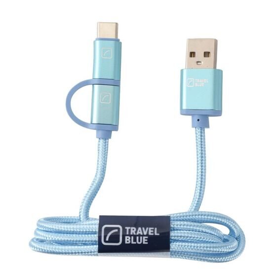 2 in 1 Charge Cable in Blau