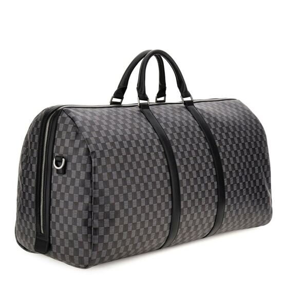 Pisa - Reisetasche mit geometrischem Print in Schwarz