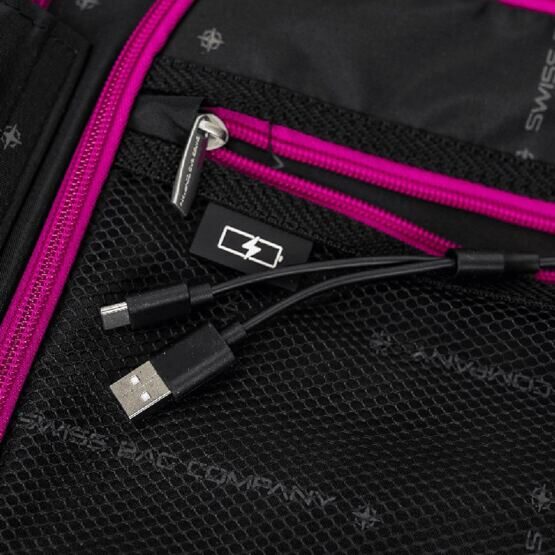 Tourist - Handgepäck Trolley mit USB in Fuchsia