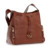 Carlotta - Hobo Schultertasche Leder, Braun 3