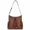 Carlotta - Hobo Schultertasche Leder, Braun 1