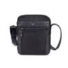 Crossbody Tasche aus Textil und Leder 18 cm in Schwarz 1