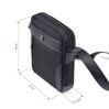 Crossbody Tasche aus Textil und Leder 18 cm in Schwarz 2