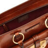 Lambertesca - Handtasche mit Doppelfunktion in Braun/Gold 2